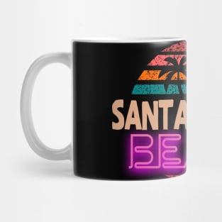 Santa Monica beach vintage retro style sunset california Mug